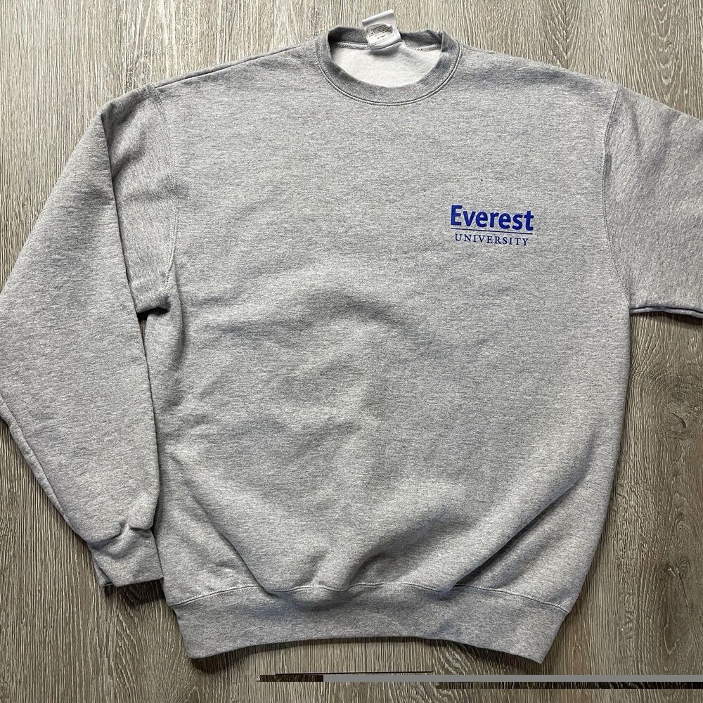 Everest University Crewneck Sweater Size Large Gray Champion
